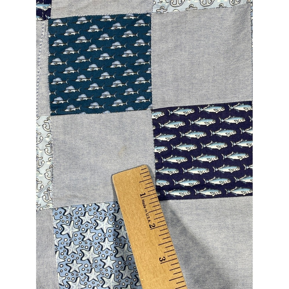 Vineyard Vines Mens 38 Nautical Patchwork Shorts Blue White Anchor Fish Starfish - Picture 6 of 11